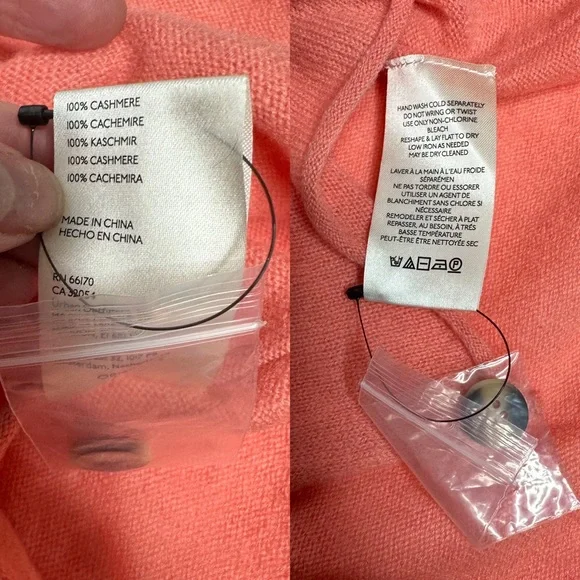 Last Day NWT Free People 100% Cashmere Paloma Cardi coral - Picture 8 of 16